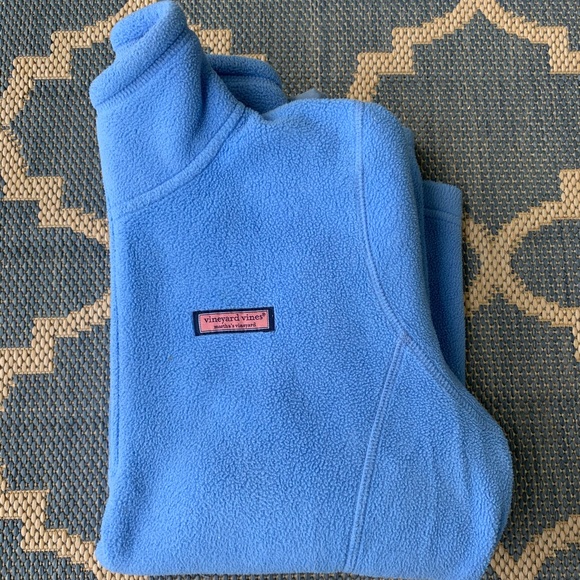 Vineyard Vines blue and pink fleece pullover. - Picture 2 of 7